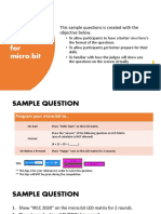 Sample For Micro:bit: This Sample Questions Is Created With The Objective Below