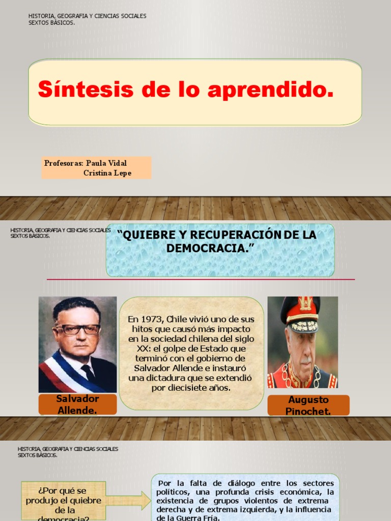 Quiebre y Recuperación de la Democracia en Chile | PDF | Guerra Fría ...