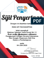 Sijil Penyertaan Webinar STPK 11 Rani A - P Pachaiappan