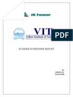 Summer Internship Report: by 16BME1242 E.Kranthi