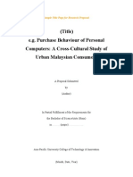 (Title) E.G. Purchase Behaviour of Personal Computers: A Cross-Cultural Study of Urban Malaysian Consumers