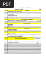 Performance Measure Target Key Performance Indicators: Recovery Room Central Sterile Supplies Cath Lab