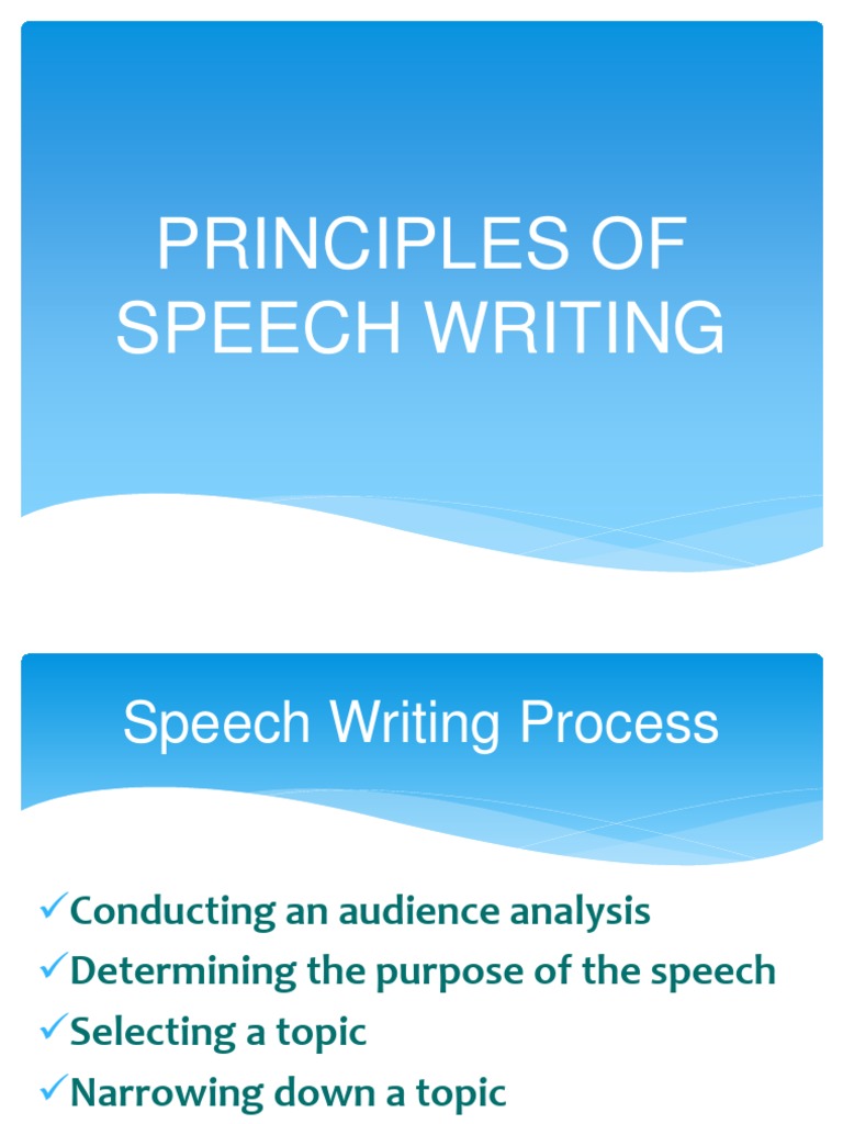Principles of Speech Writing | PDF | Speech | Idea