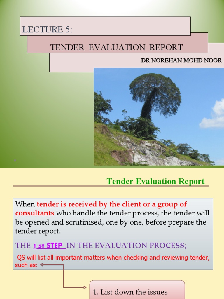Tender Evaluation Process Overview | PDF | Evaluation | Business
