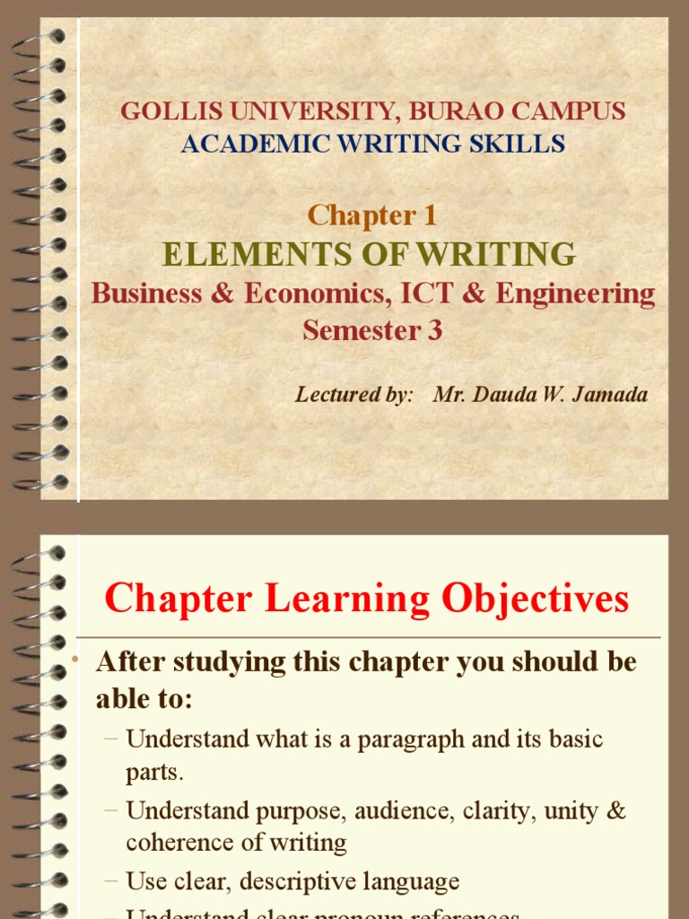 Chapter 1 - Elements of Writing | PDF | Narration | Writers