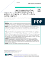 Risk Factors For Spontaneous Miscarriage Above 12 Weeks or Premature Delivery in Patients Undergoing Cervical Polypectomy During Pregnancy
