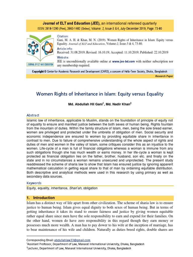 Women Rights of Inheritance in Islam Equ PDF | PDF | Inheritance | Sharia