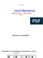 Statistical Mechanics: Course Code - PPHY 302
