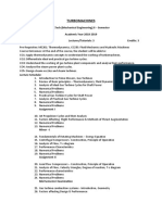 Turbomachines Lecture Schedule