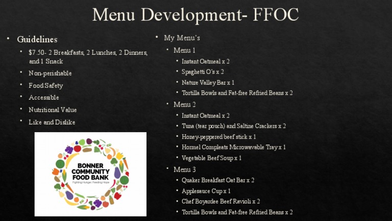 Menu Development - Artifact | PDF