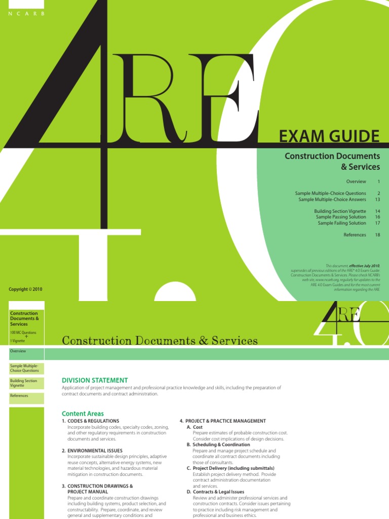 Construction Documents - Services - Exam - Guide | PDF | General ...