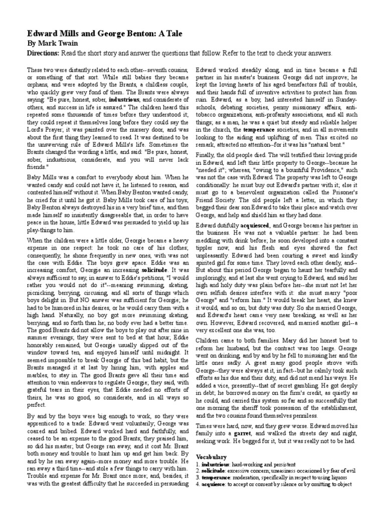 Edward Mills and Benton A Tale by Mark Twain PDF