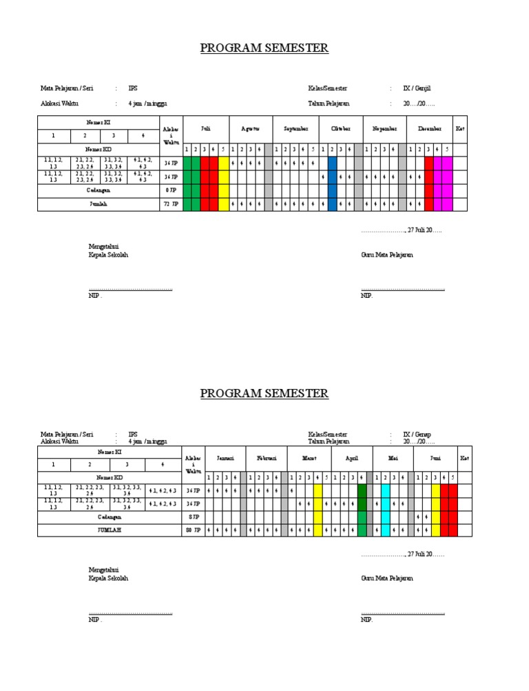 Program Semester Ips 9 PDF