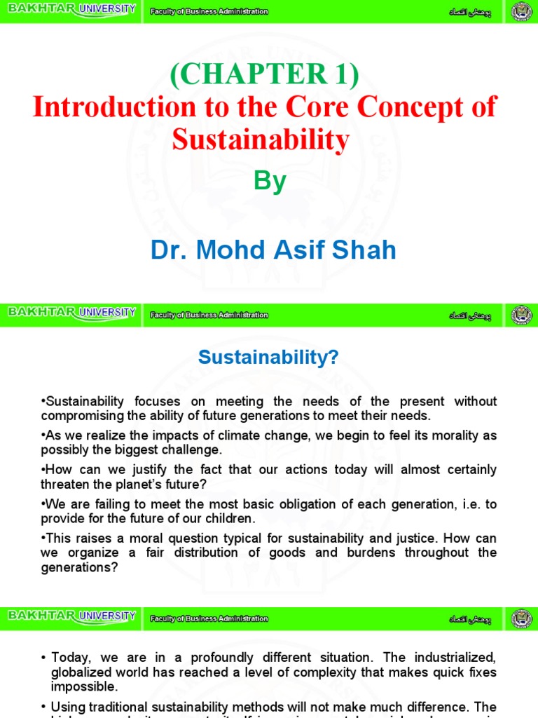 (Chapter 1) : Introduction To The Core Concept of Sustainability | PDF ...