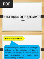 ED 802: Advanced Methods of Educational Research