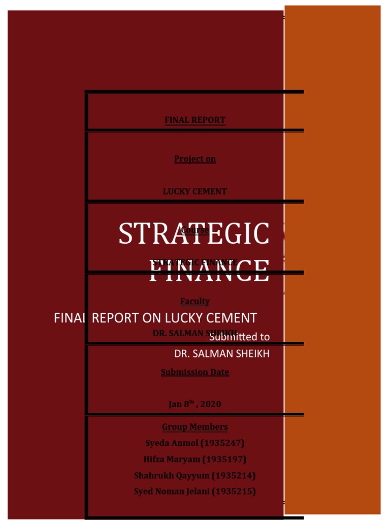 SF Lucky Cement Report PDF Balance Sheet Revenue