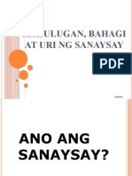 Kahulugan, Bahagi at Uri NG Sanaysay