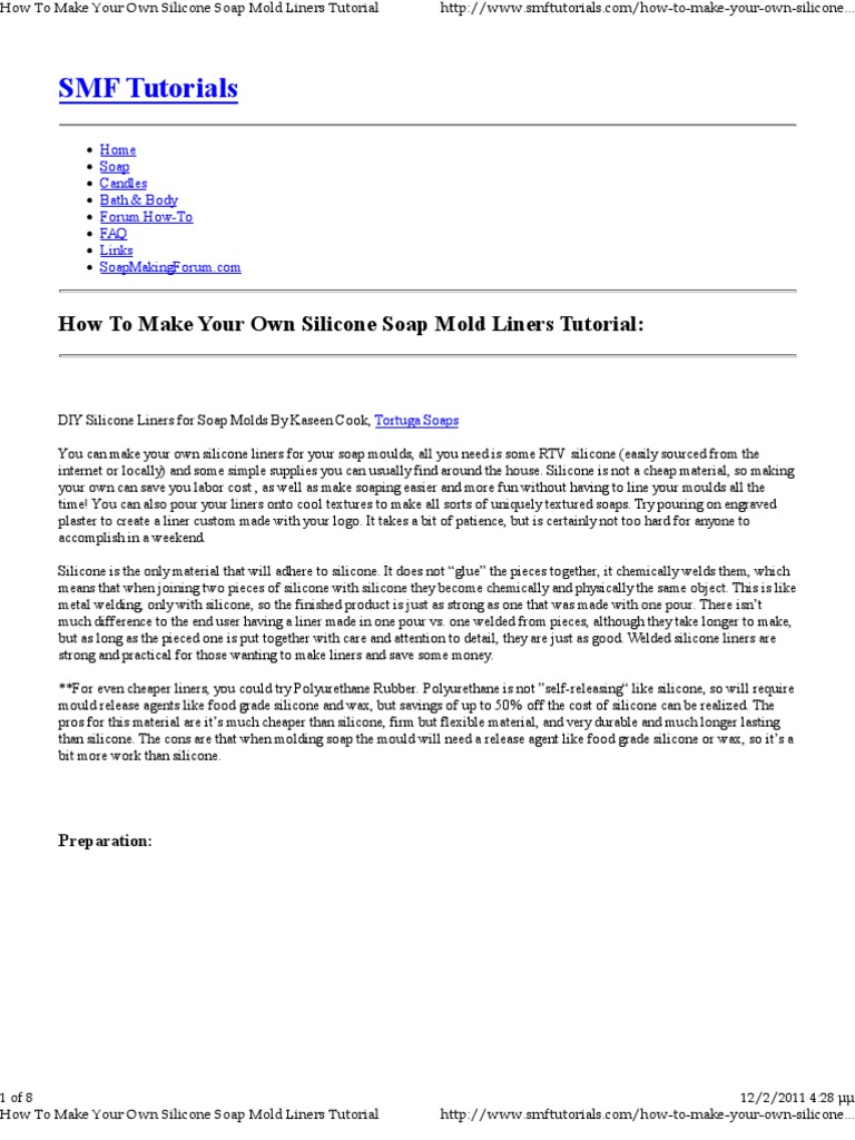 How To Make Your Own Silicone Soap Mold Liners Tutorial PDF