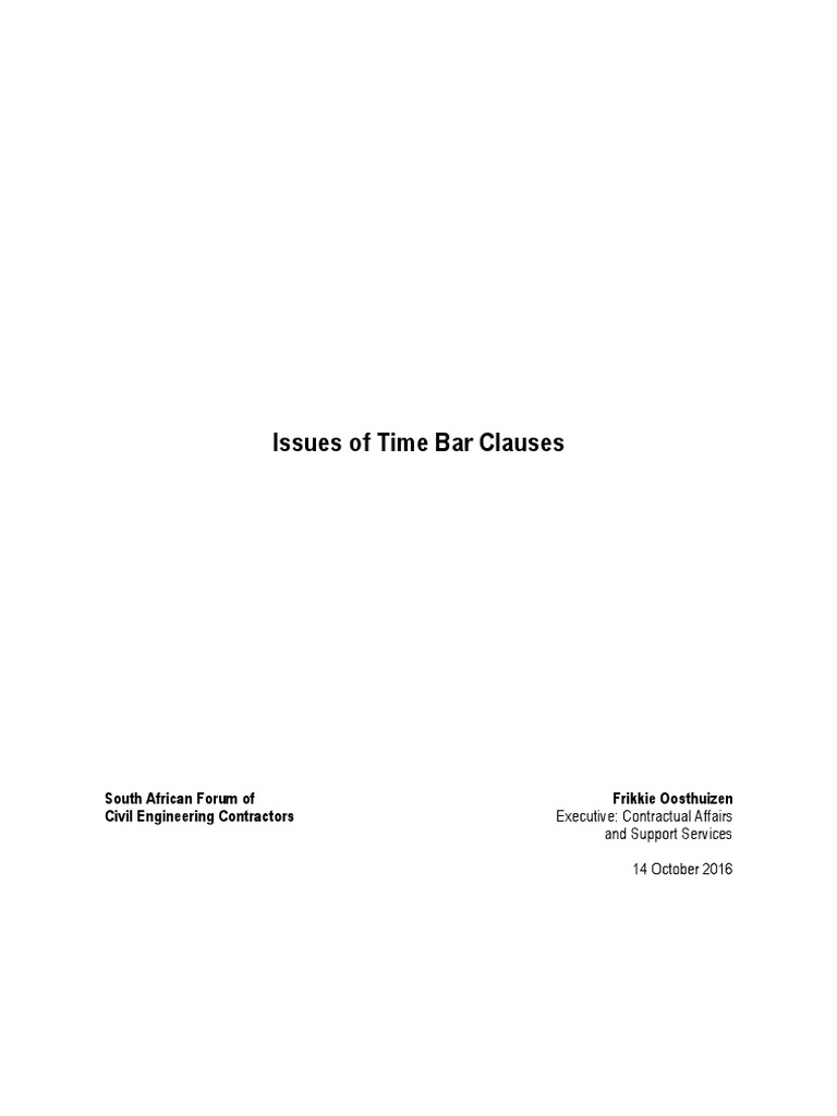 Issues of Time Bar Clauses | PDF | Government | Justice
