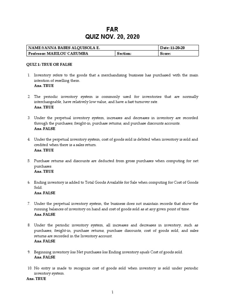 Perpetual vs. Periodic Inventory Systems | PDF | Debits And Credits ...