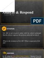 Analyze & Respond: Presented By: Aljo C. Gaw