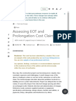 Assessing EOT and Prolongation Cost Claims