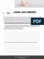 Personal Goals Worksheet: © 2018 Superhuman Enterprises, Inc. All Rights Reserved