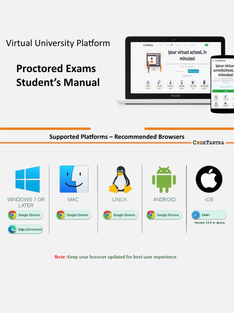 Proctored Exam Guidelines for Students | PDF | Ios | Android (Operating ...