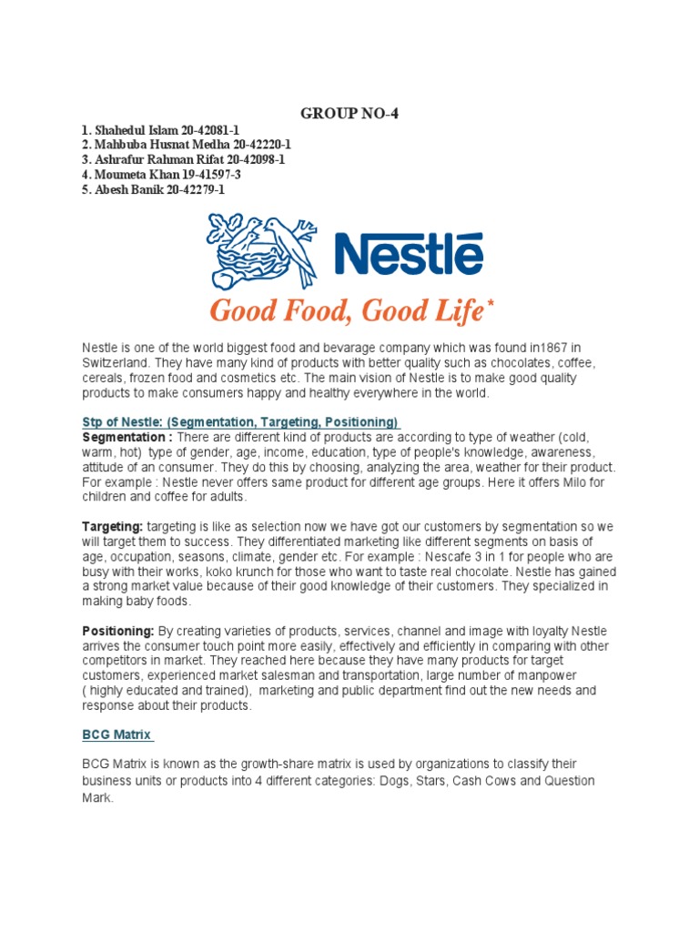 Nestle Is One of The World Biggest Food and Bevarage Company Which Was