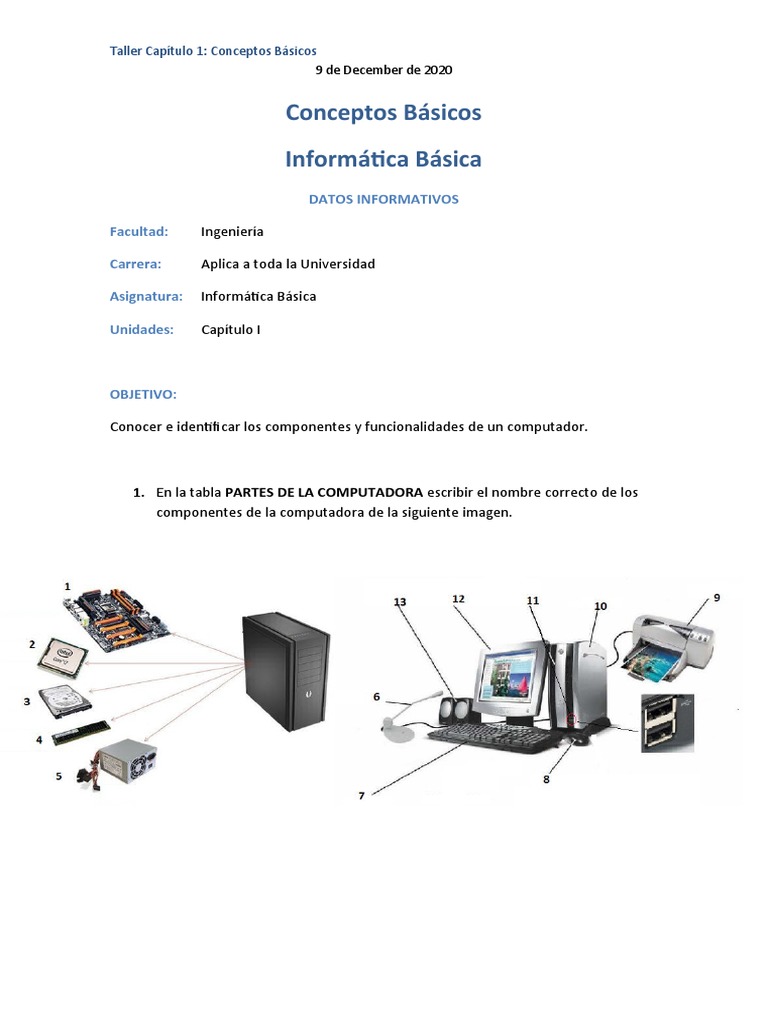 Partes y Funciones de la Computadora | PDF | Hardware de la computadora ...