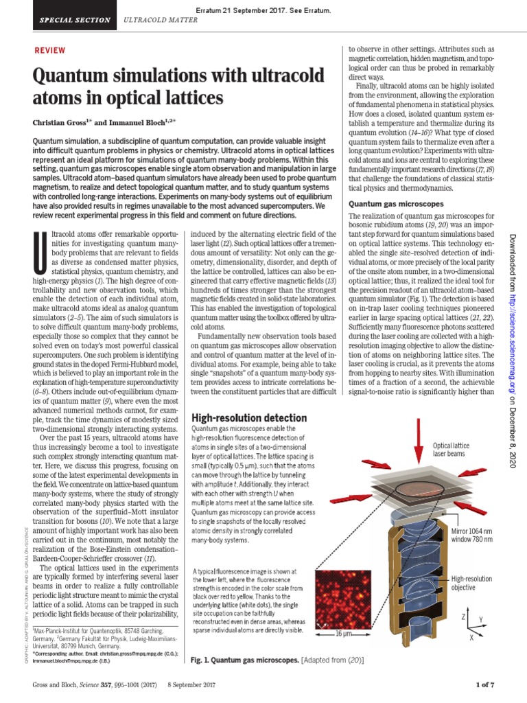Quantum Simulations With Ultracold Atoms in Optical Lattices | PDF ...