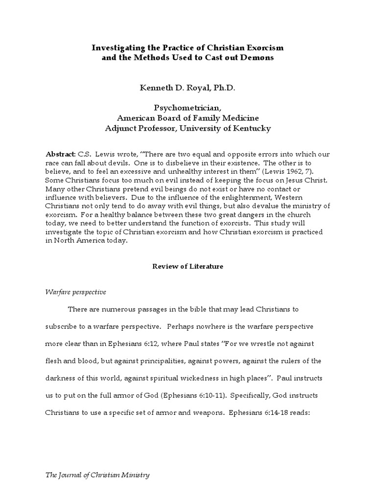 Christian Exorcism Practices Explained | PDF | Exorcism | Deliverance ...