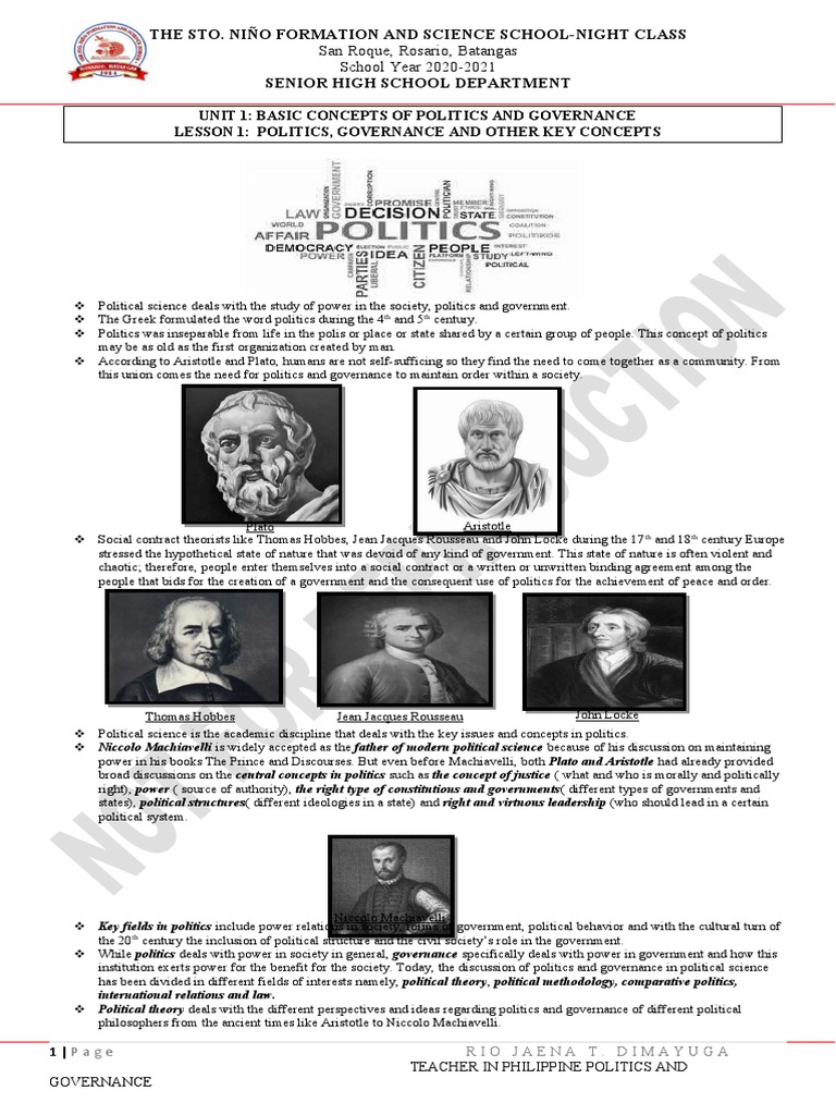 Key Concepts in Politics and Governance | PDF | Power (Social And ...