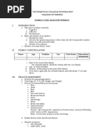 Family Case Analysis Format I.: College of Nursing