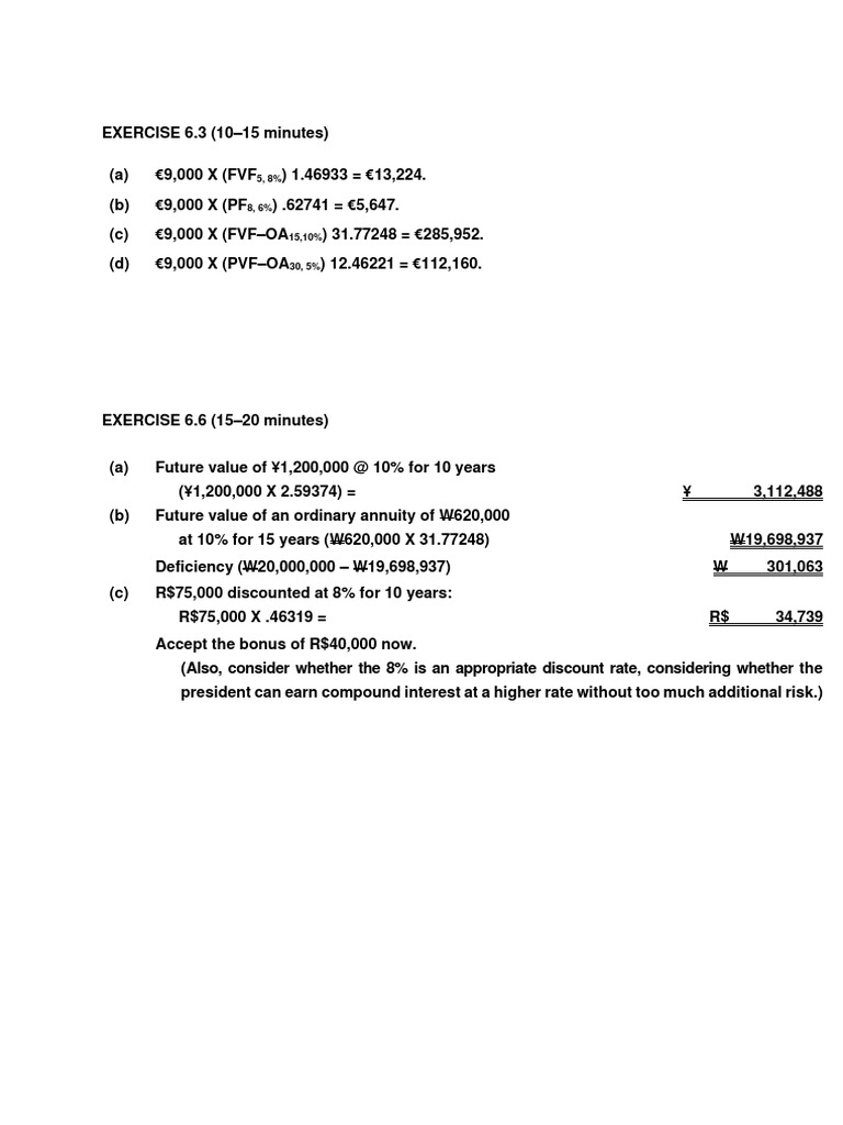 Financial Calculations and Present Value Analysis | PDF | Present Value ...