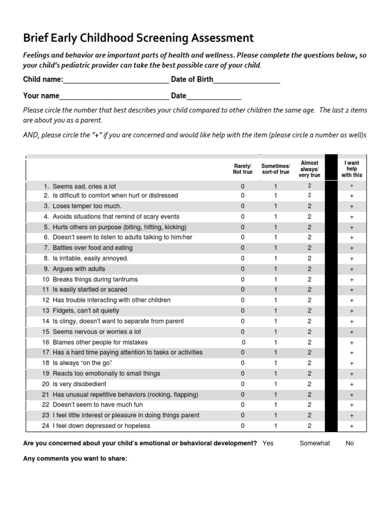 Early Childhood Screening Assessment Ecsa