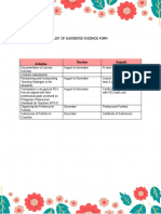 List of Suggested Evidence Form PDF