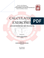 Calculation Exercises: (Engineering Mechanics)