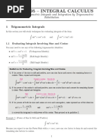 Math 2095 - Integral Calculus: Lecture - Trigonometric Integrals and Integration by Trigonometric Substitution