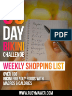 90 Day Bikini Weekly Shopping List