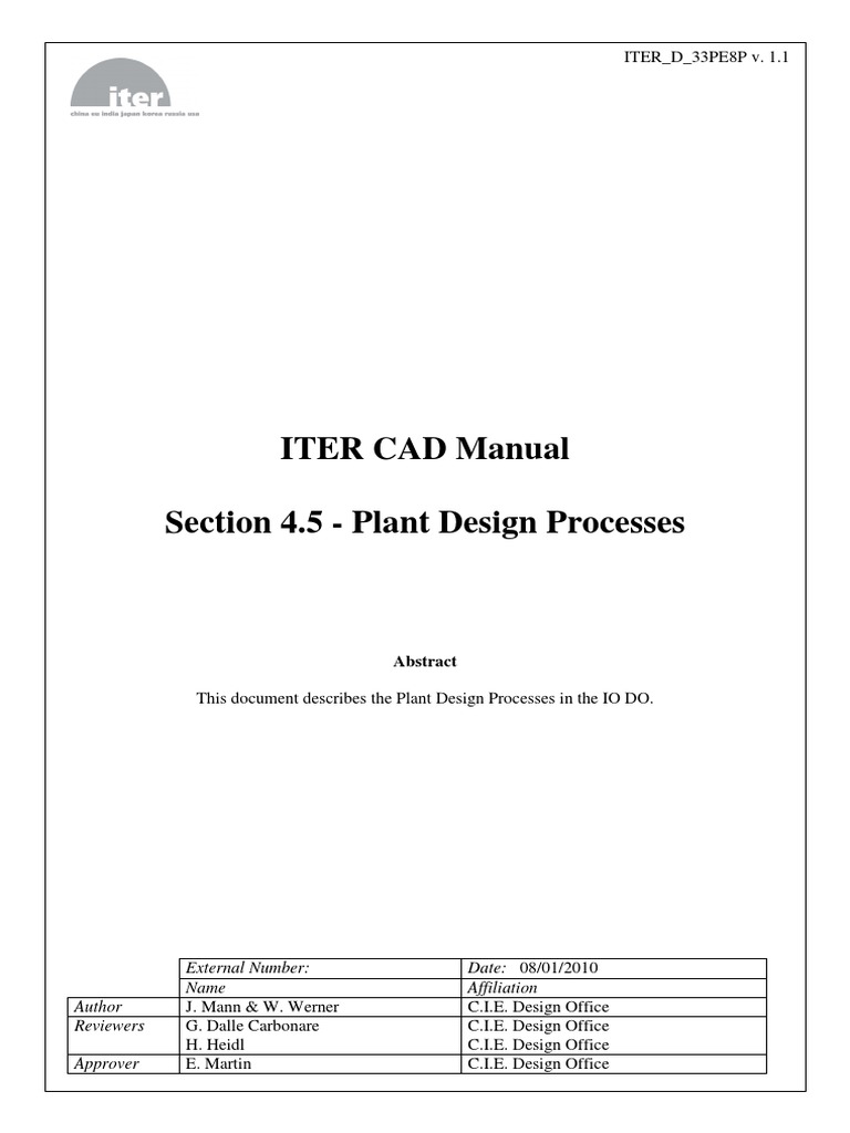 ITER CAD Plant Design Processes | PDF | Computer Aided Design | 3 D ...