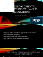 The Filipino Oriental and Occidental Value Orientations: Prepared By: Ethel Mae A. Duran