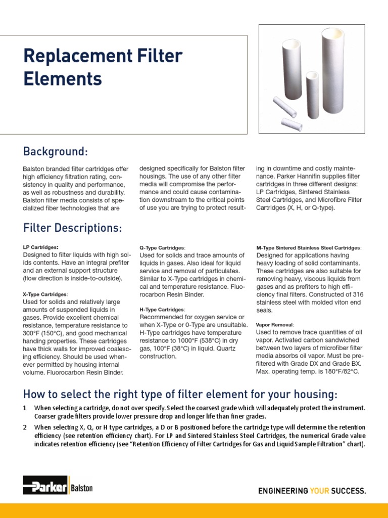 Élément Filtrant De Remplacement Balston 100-18-DX - OEM Qté 1 - Neuf