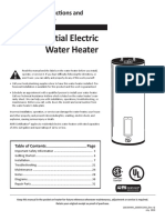 Residential Electric Water Heater: Installation Instructions and Use & Care Guide