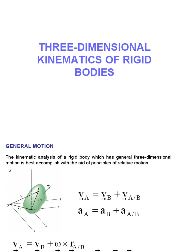 3D Kinematics of Rigid Bodies2 | PDF | Rotation Around A Fixed Axis ...