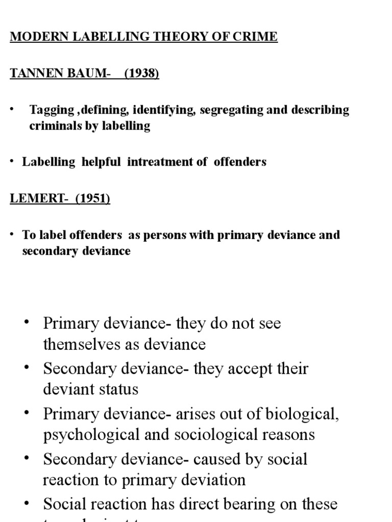 Modern Labelling Theory of Crime | PDF