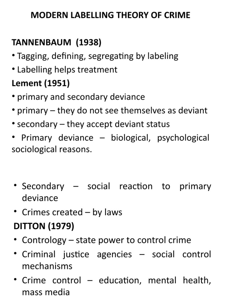 Modern Labelling Theory of Crime PDF