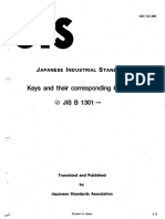 JIS B1301-1996 Keys and Their Corresponding Keyways