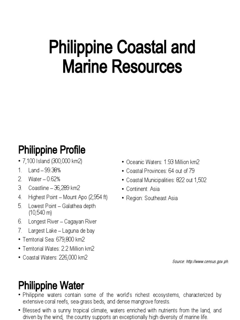 Philippine Coastal and Marine Resources Overview | PDF | Coral Reef | Coast