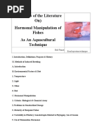 Hormonal Manipulation of Fishes As An Aquacultural Technique